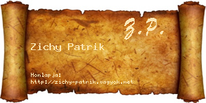 Zichy Patrik névjegykártya